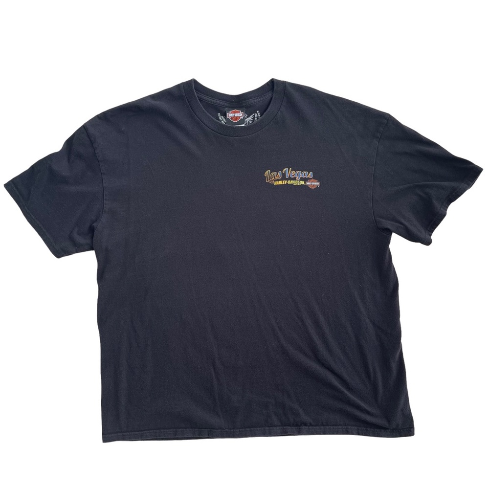 2015 Harley Davidson Las Vegas Black Graphic T-Shirt Men’s 2XL Bikercore